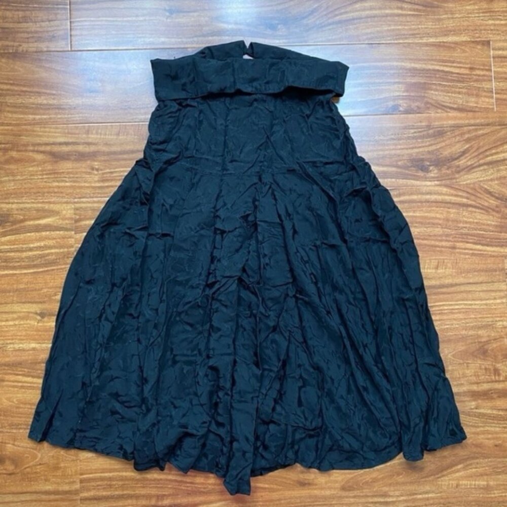 Vintage Women's Sfarzo Milano Italy Black Fold Over Skirt Size 8 Classic Girly
